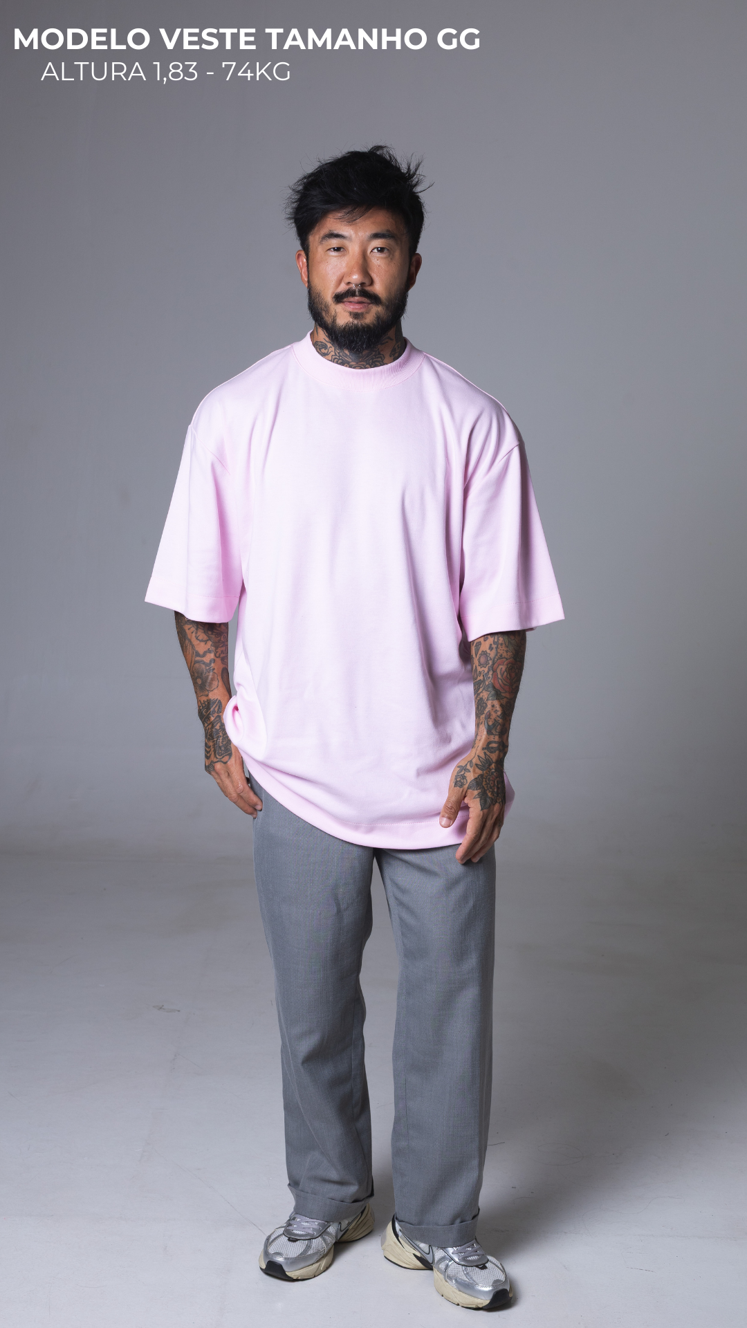 CAMISETA OVERSIZED MASCULINA ROSA