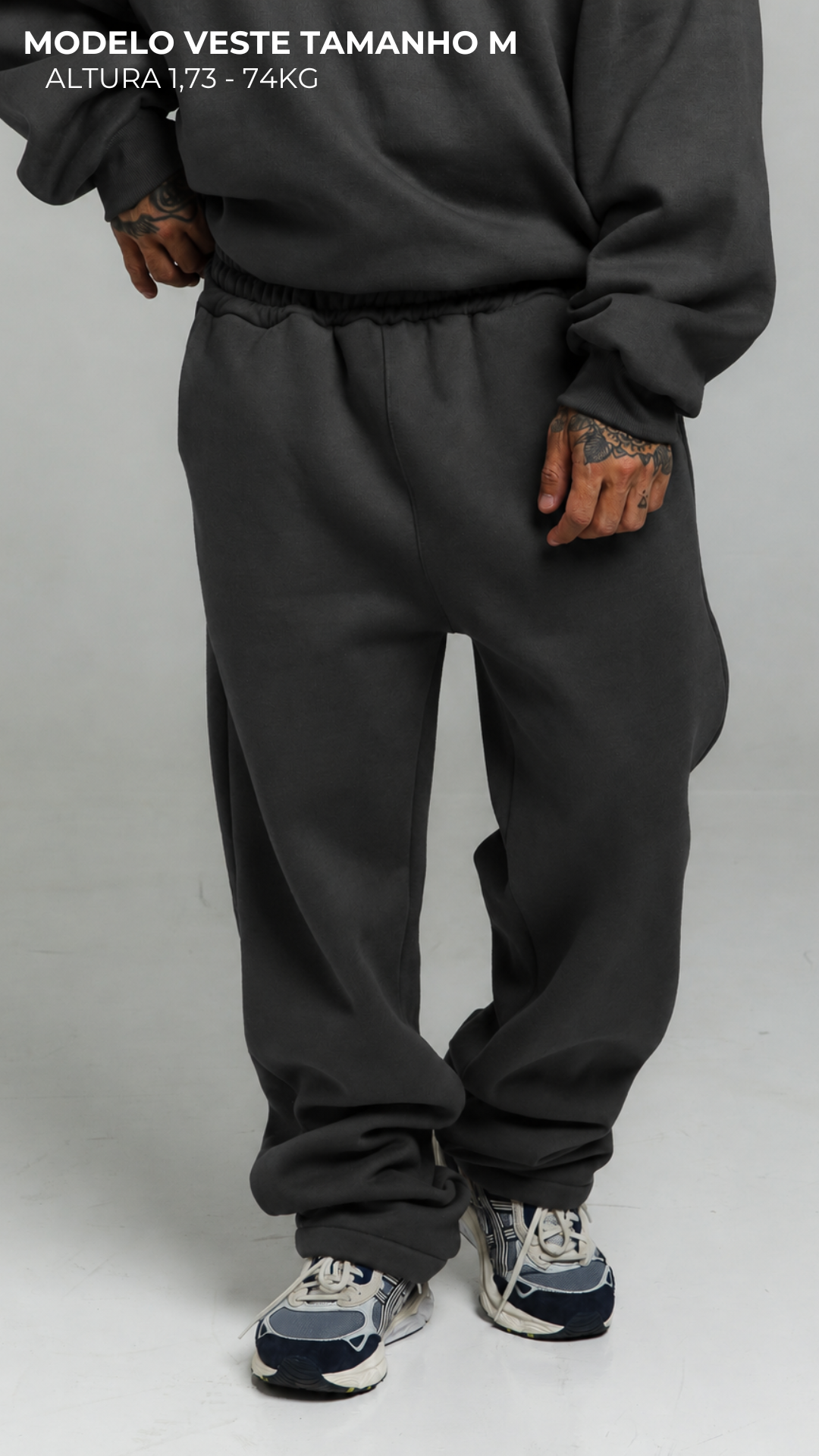 CALÇA DE MOLETOM CINZA ASFALTO - Envio a partir do dia 04-07