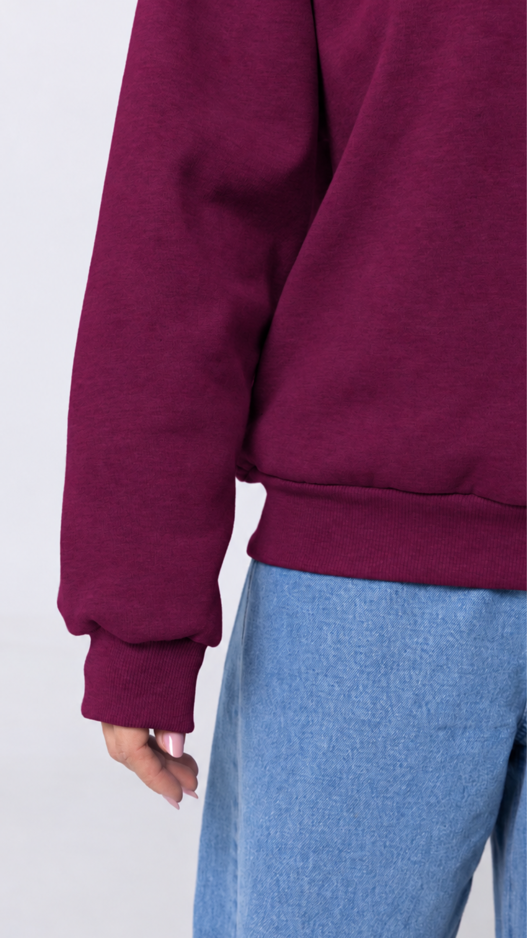 BLUSA DE MOLETOM FEMININA MARSALA SEM TOUCA