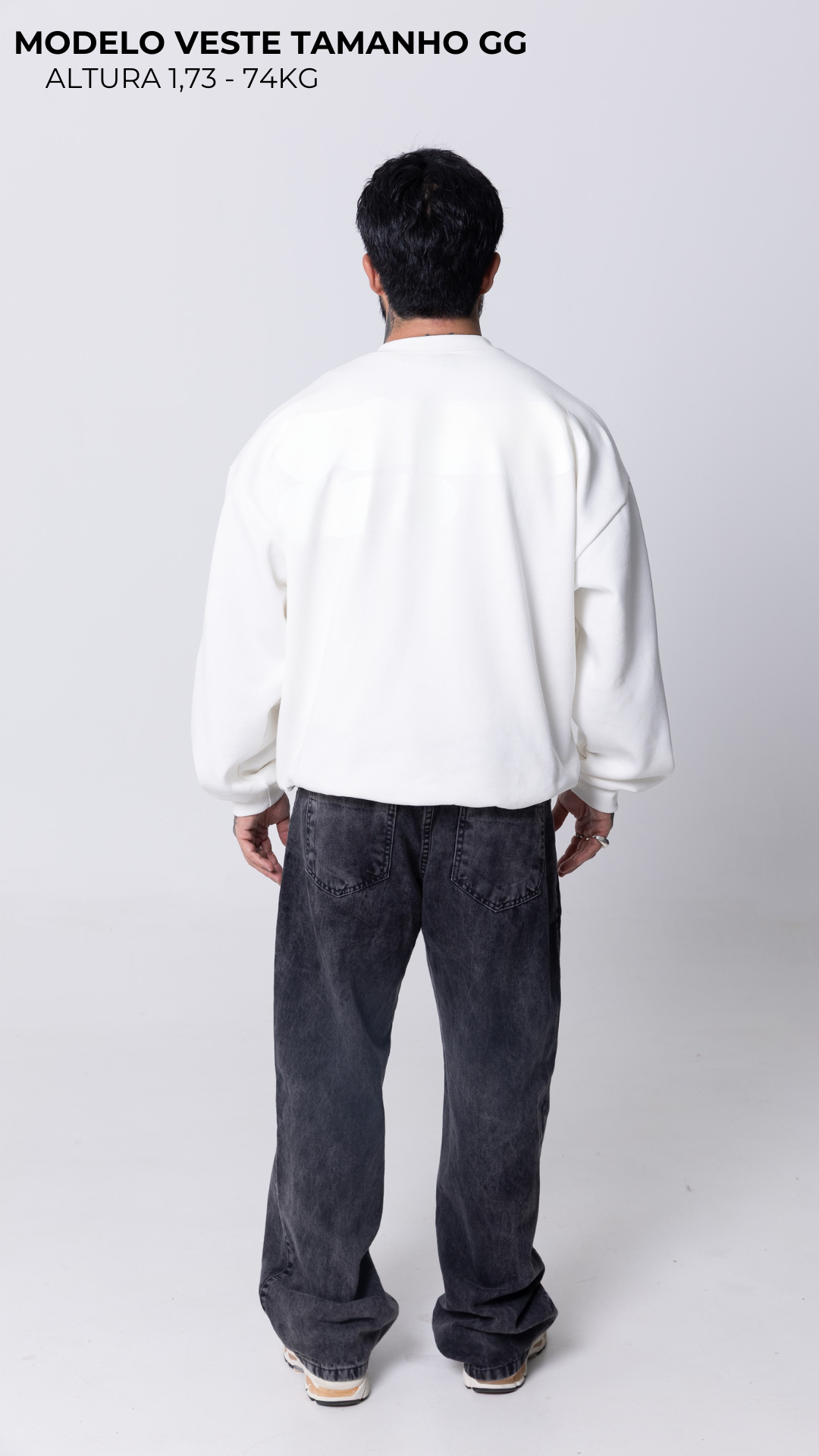BLUSA DE MOLETOM OFF WHITE