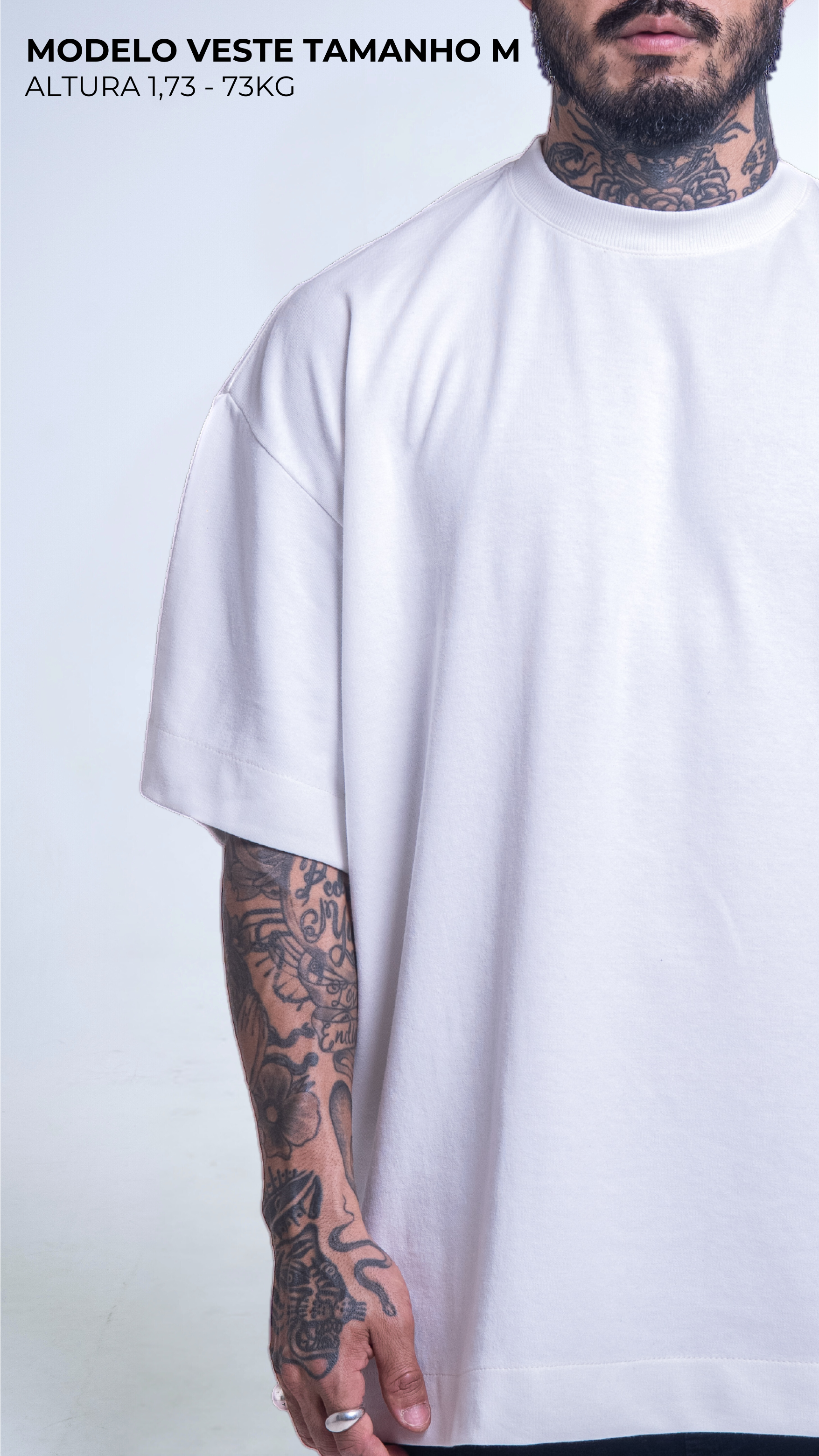 KIT 3 CAMISETAS  OVERSIZED  MASCULINAS OFF WHITE