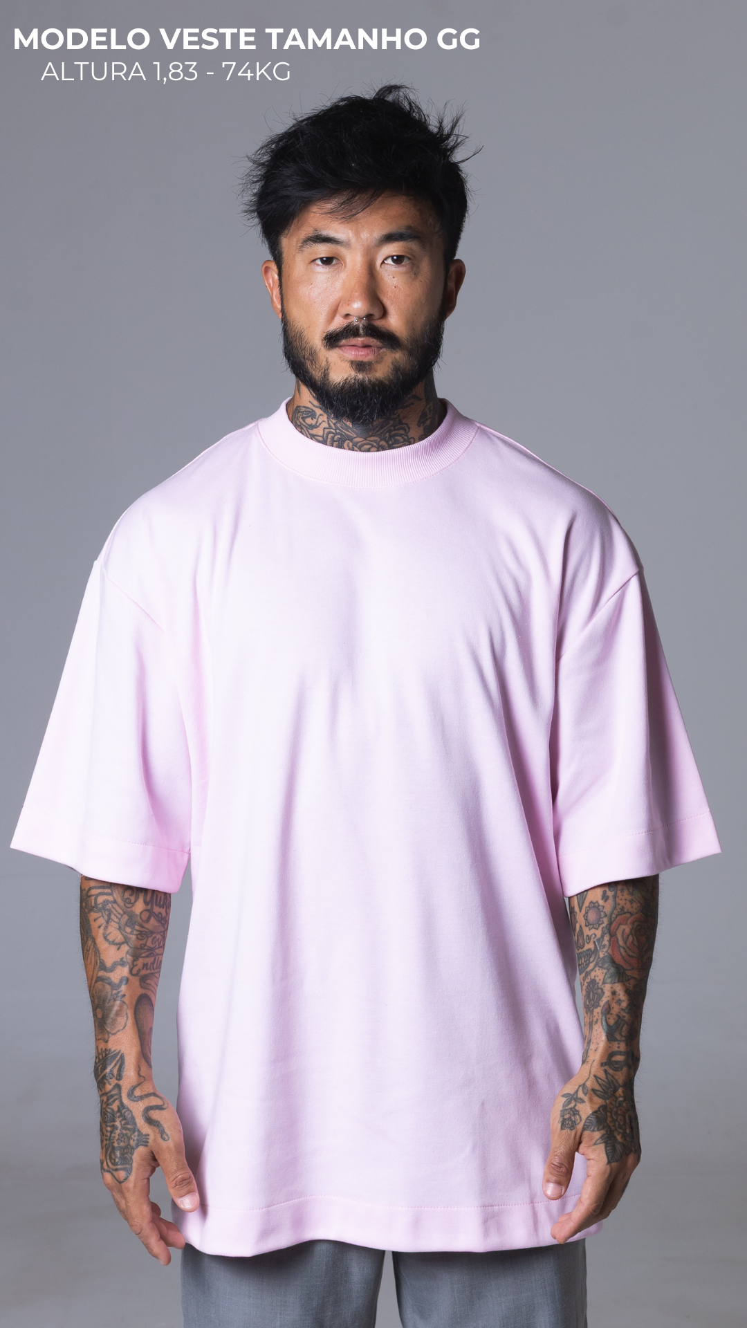 CAMISETA OVERSIZED MASCULINA ROSA