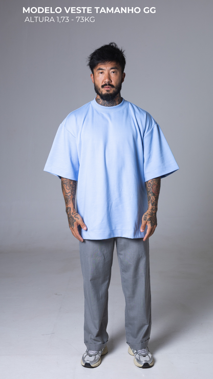CAMISETA OVERSIZED MOLETOM AZUL