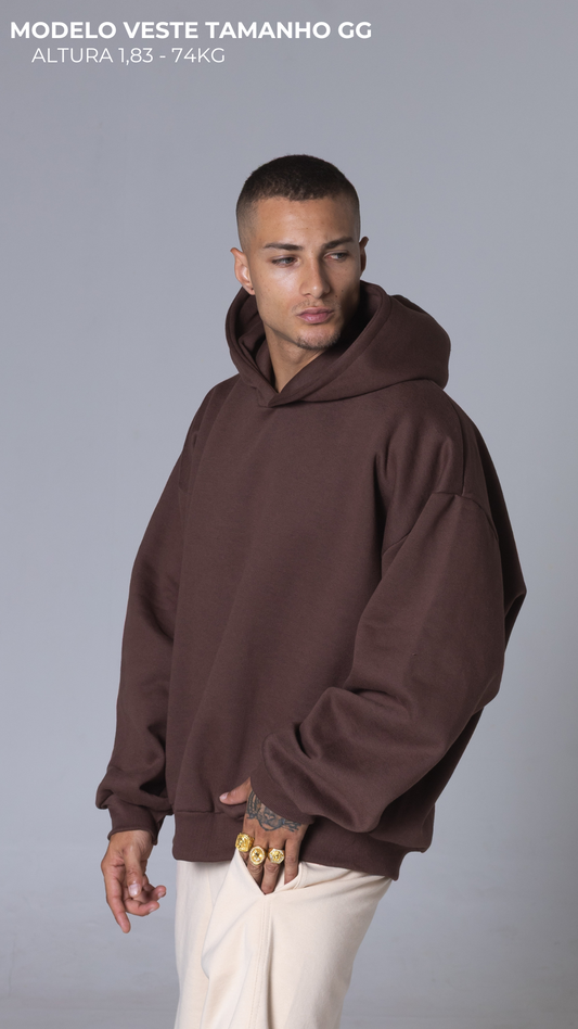 BLUSA DE MOLETOM UNISSEX MARROM