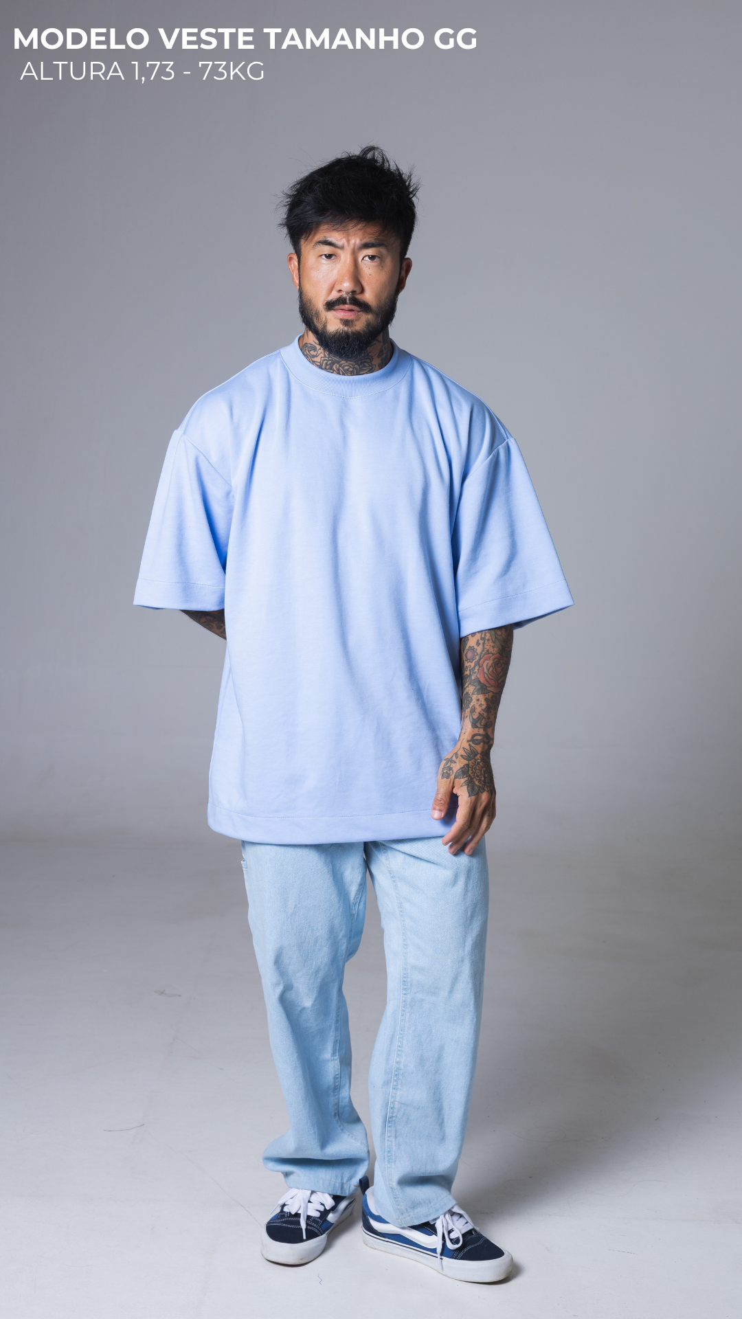 CAMISETA OVERSIZED MOLETOM AZUL