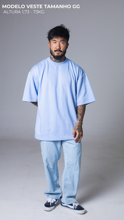 CAMISETA OVERSIZED MOLETOM AZUL
