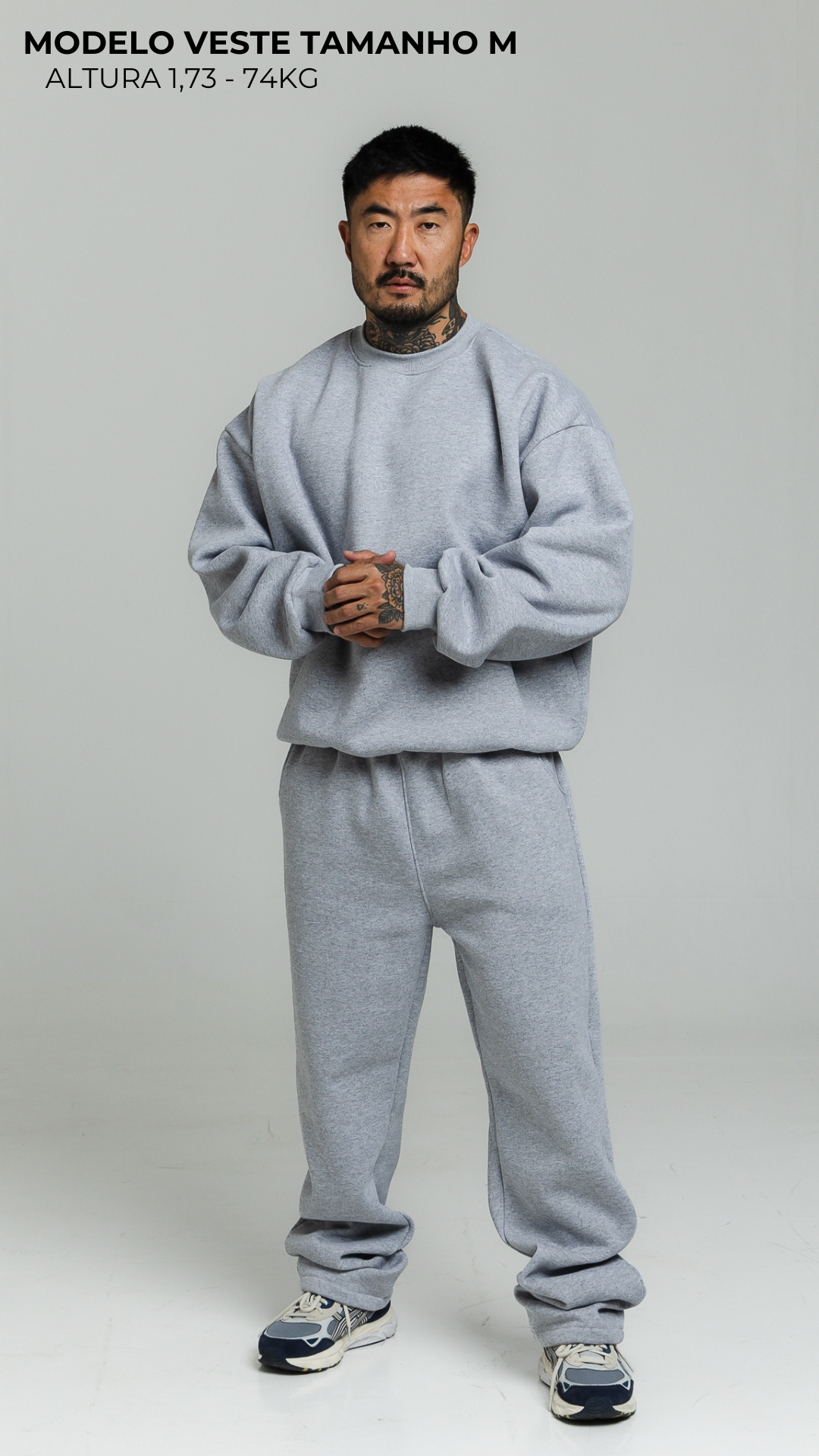 CALÇA DE MOLETOM CINZA MESCLA