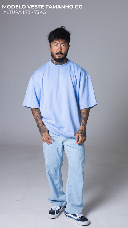 CAMISETA OVERSIZED MOLETOM AZUL