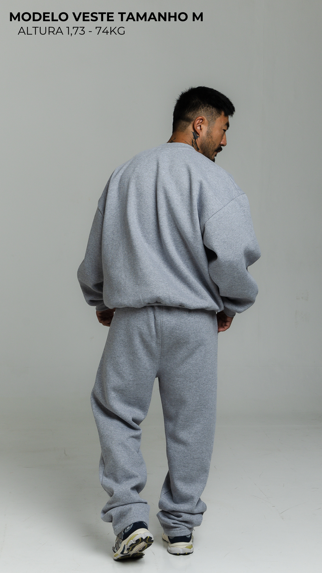 CALÇA DE MOLETOM CINZA MESCLA