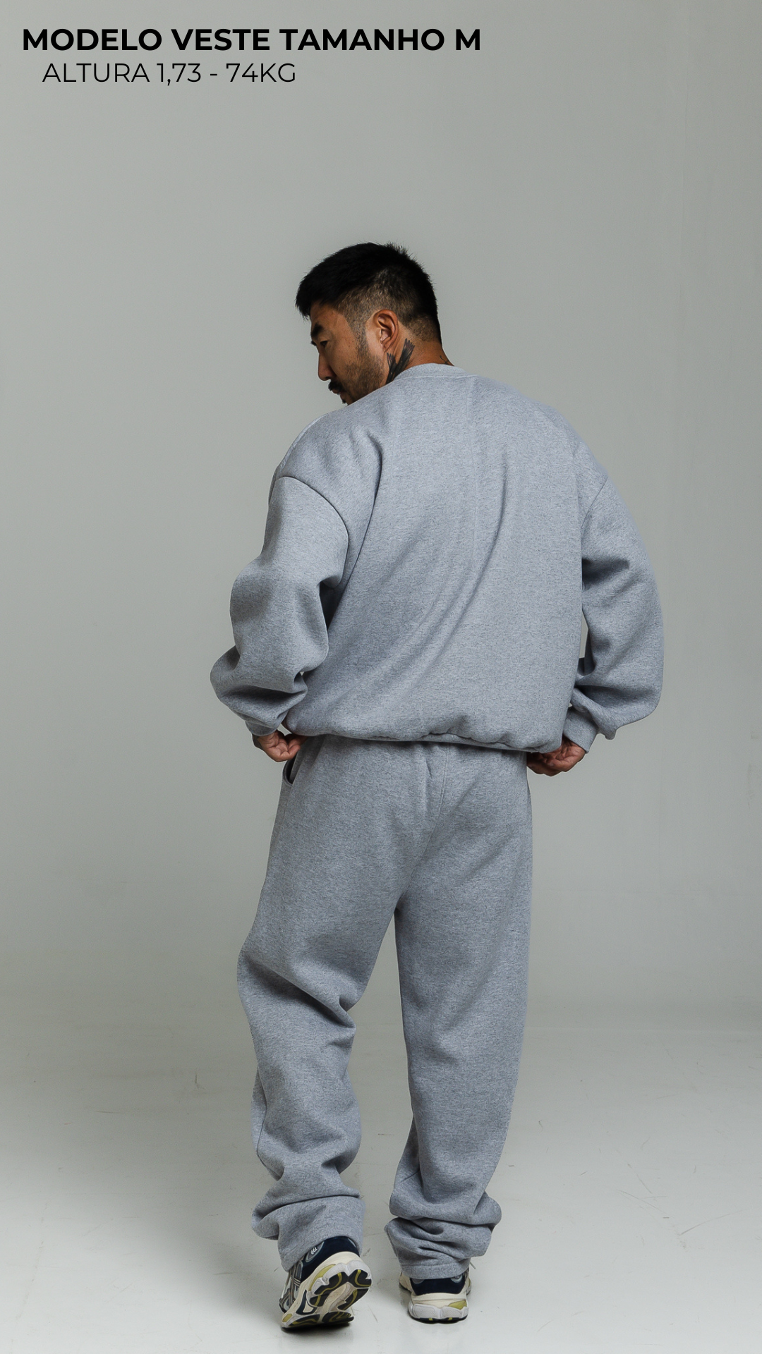 CONJUNTO DE MOLETOM CINZA MESCLA SEM TOUCA