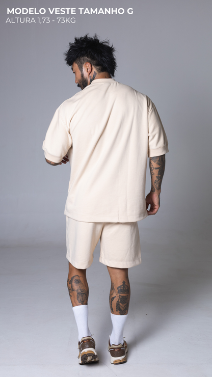 CONJUNTO MOLETOM REGULAR FIT CREAM