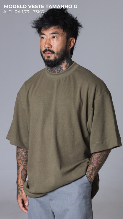 CAMISETA OVERSIZED VERDE AZEITONA