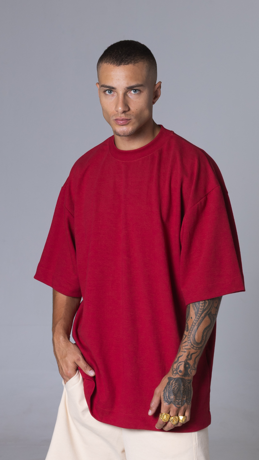 CAMISETA OVERSIZED VERMELHO RUBI