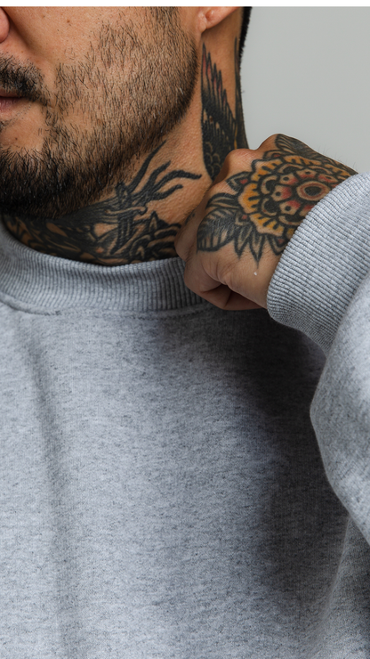 BLUSA DE MOLETOM CINZA MESCLA SEM TOUCA