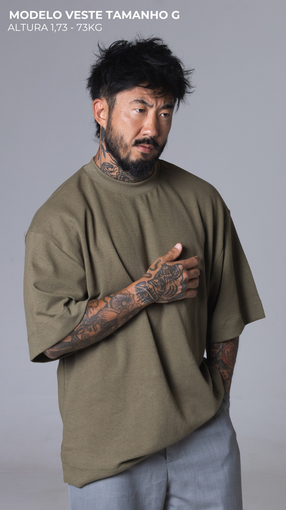 CAMISETA OVERSIZED VERDE AZEITONA