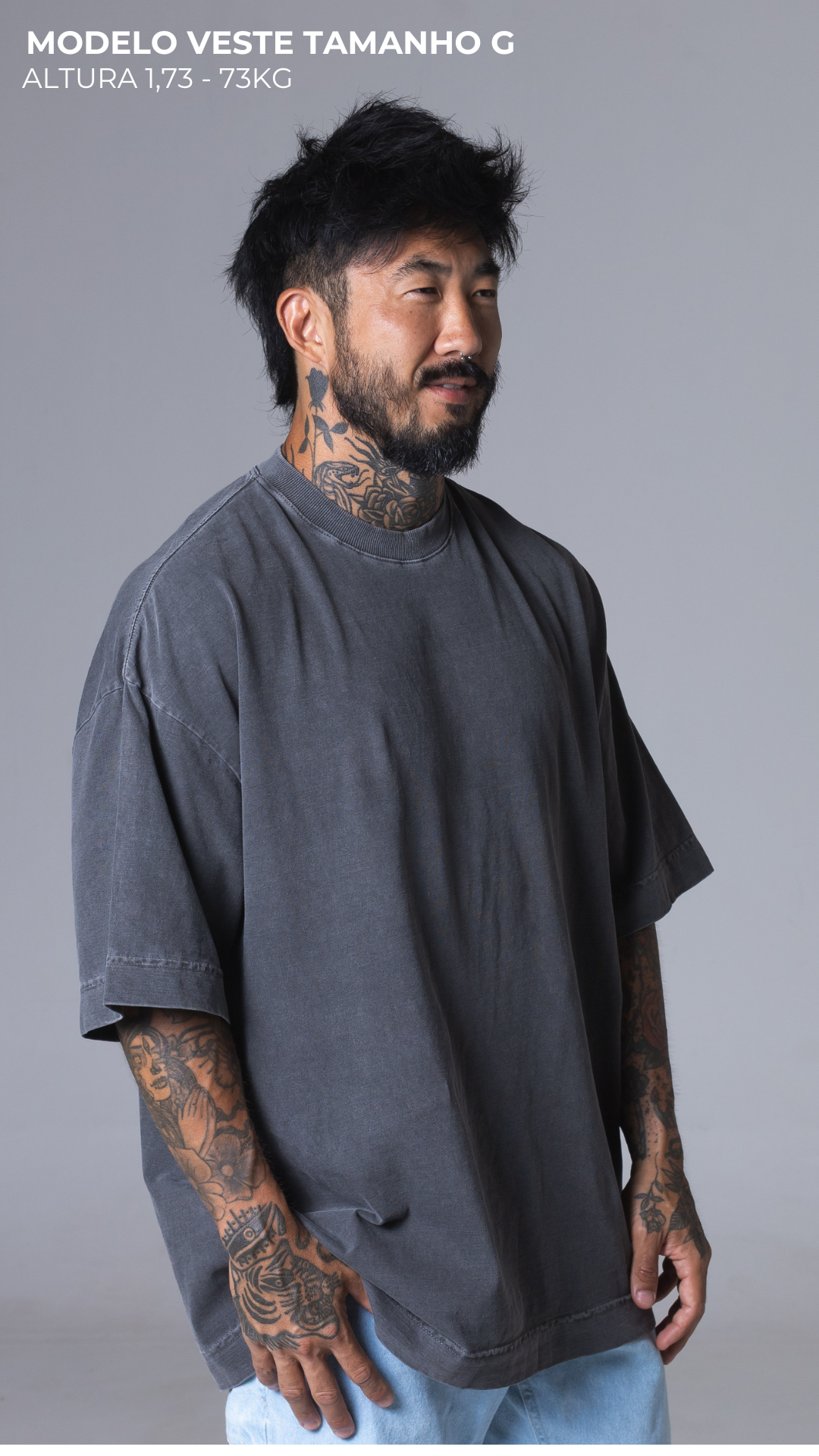 CAMISETA OVERSIZED CINZA CHUMBO