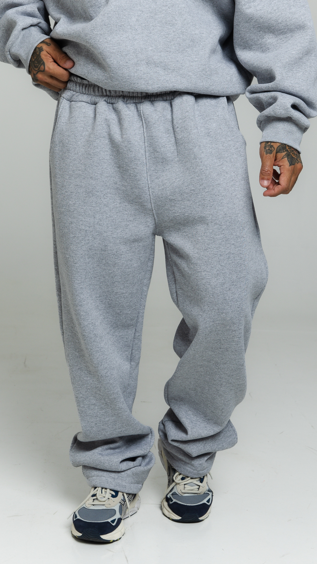 CALÇA DE MOLETOM CINZA MESCLA