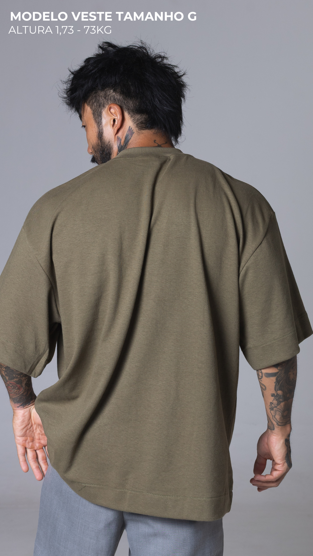 CAMISETA OVERSIZED VERDE AZEITONA
