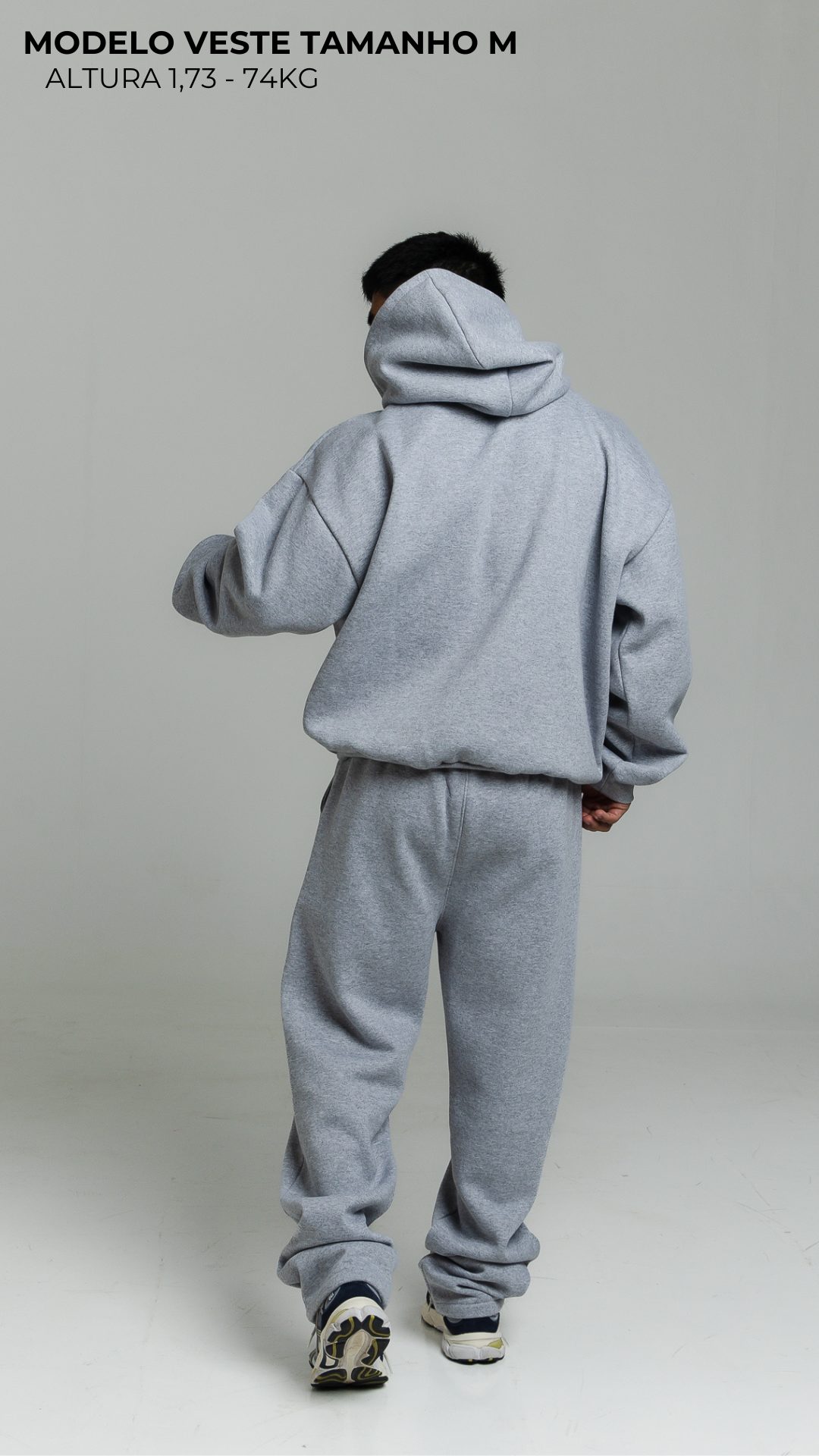 CONJUNTO DE MOLETOM CINZA MESCLA COM TOUCA