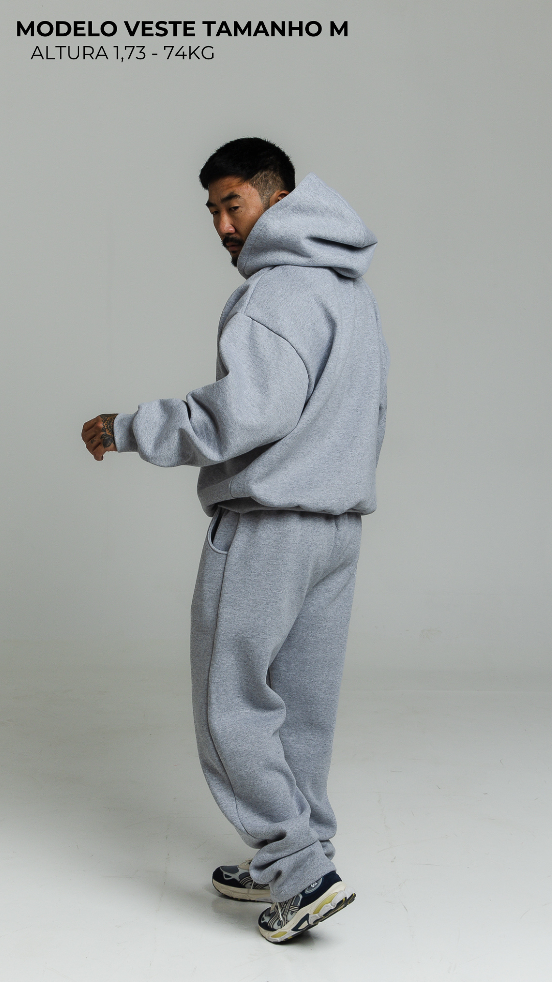 CALÇA DE MOLETOM CINZA MESCLA
