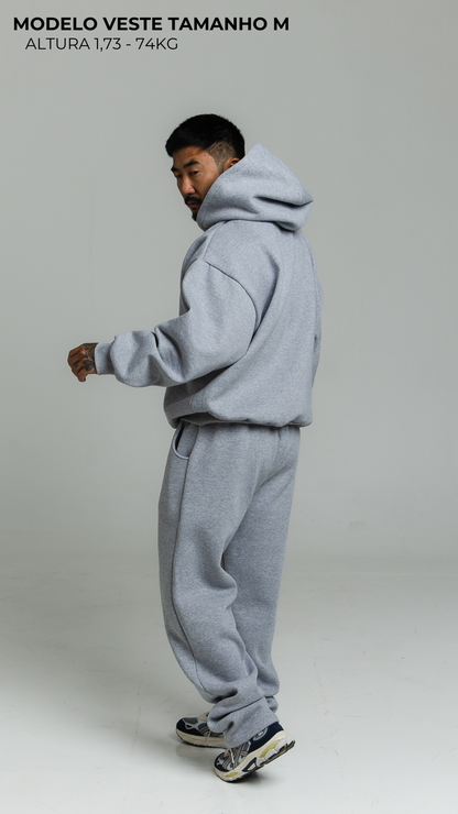 CALÇA DE MOLETOM CINZA MESCLA