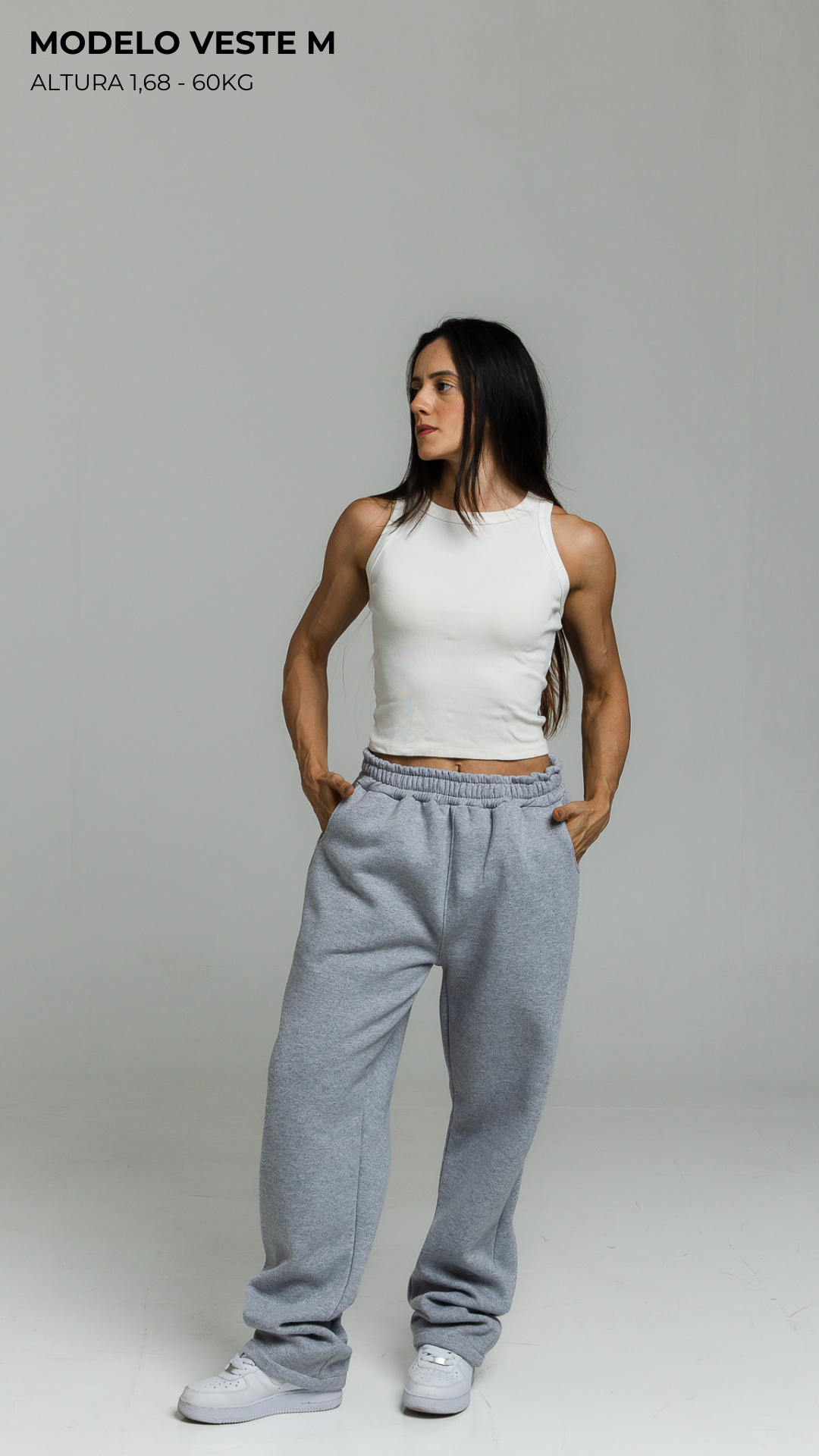 CALÇA DE MOLETOM CINZA MESCLA