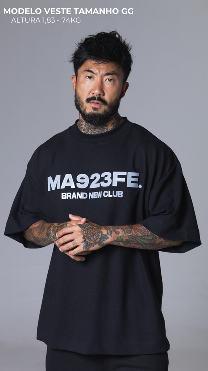 CAMISETA OVERSIZED MA923FE BRAND NEW CLUB PRETA