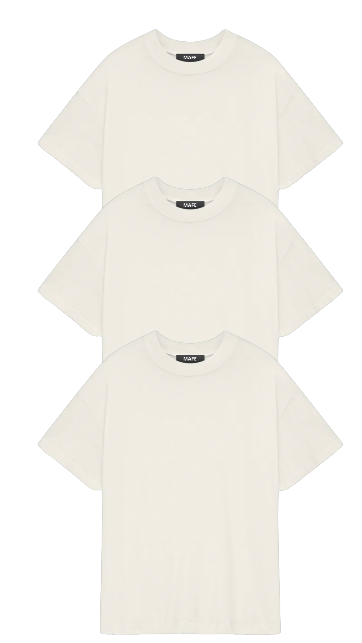 KIT 3 CAMISETAS  OVERSIZED  MASCULINAS OFF WHITE