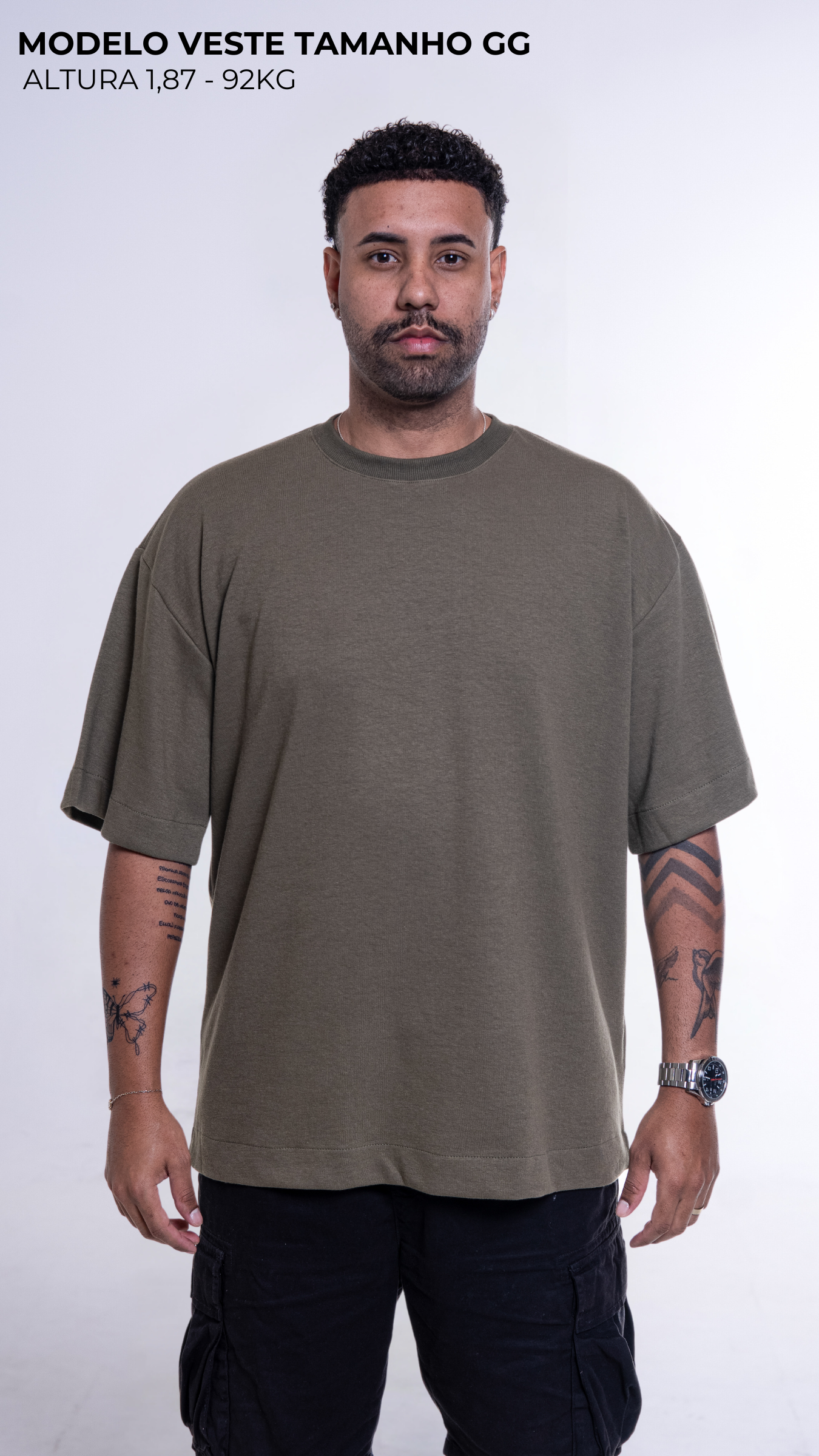 CAMISETA OVERSIZED VERDE AZEITONA