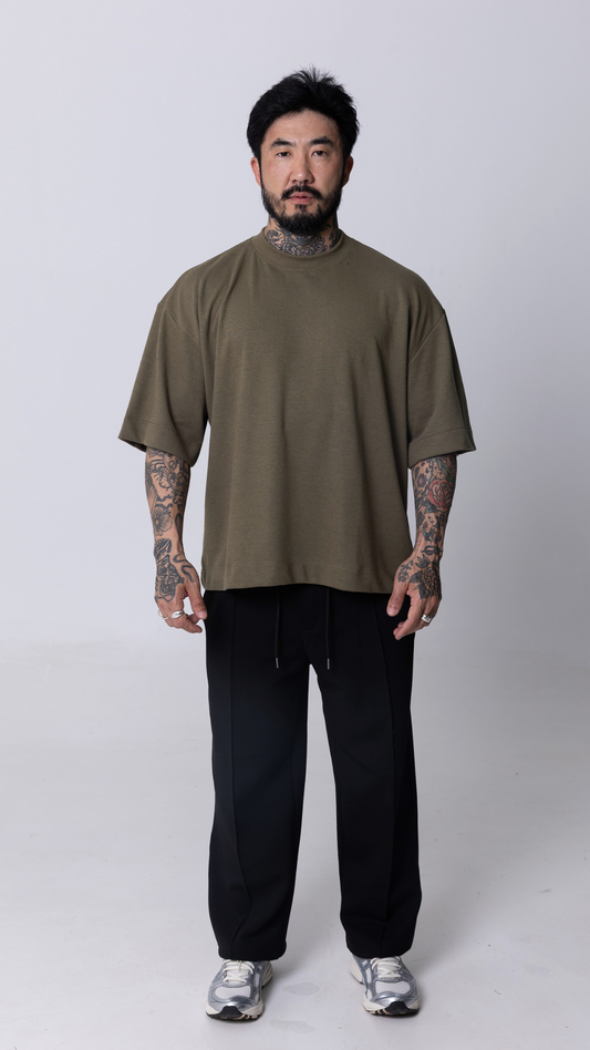 CAMISETA BOXY OVERSIZED VERDE AZEITONA