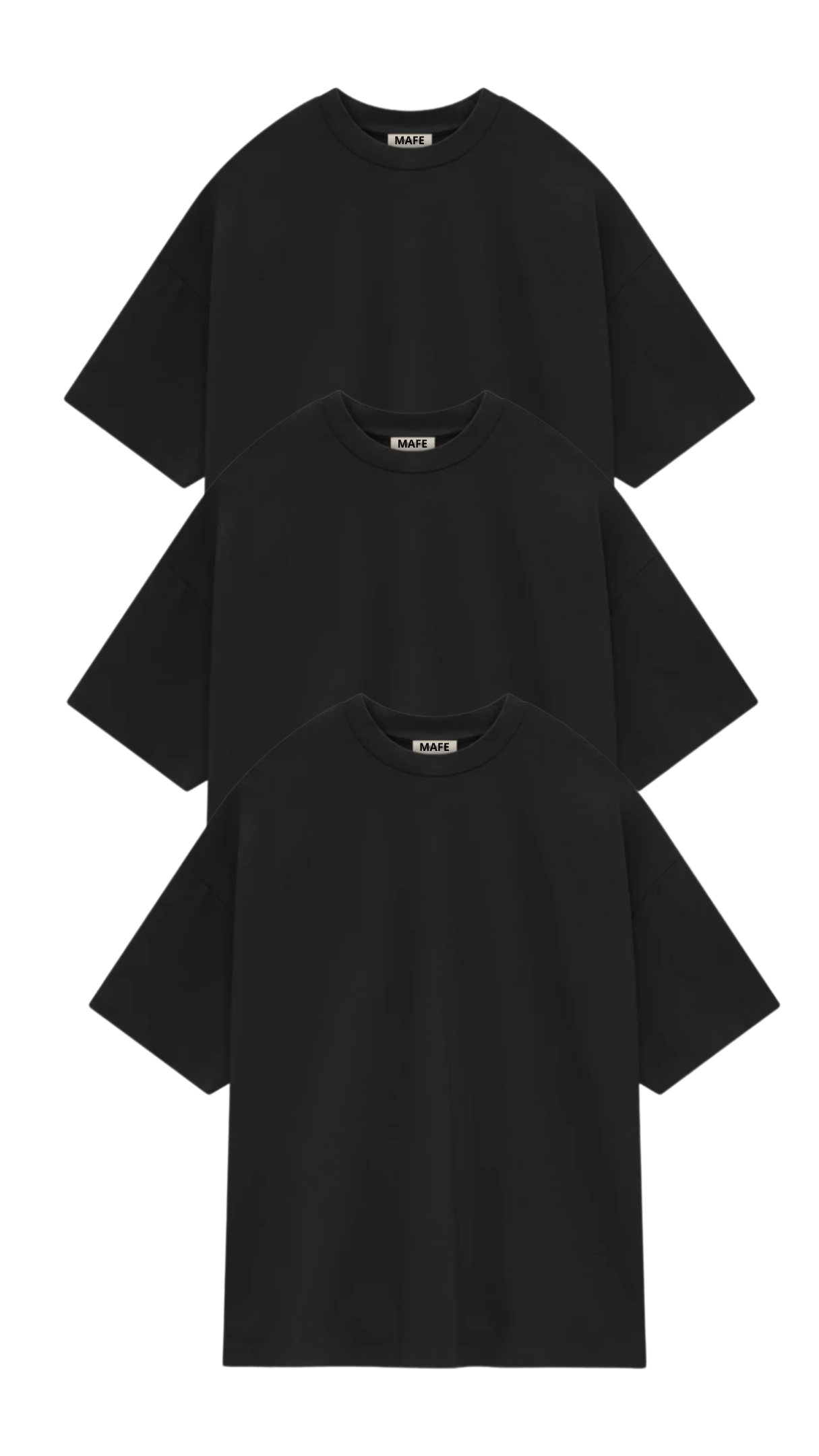 KIT 3 CAMISETAS  OVERSIZED  MASCULINAS PRETA