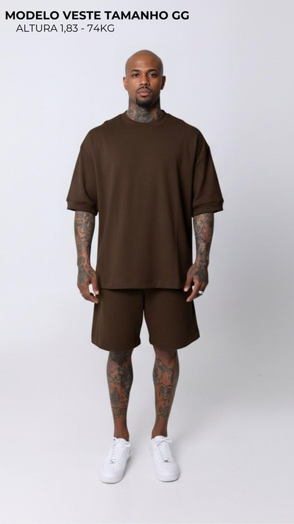 CAMISETA REGULAR FIT MARROM