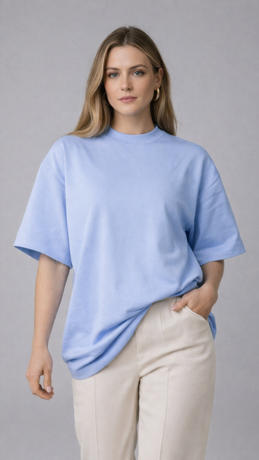 CAMISETA OVERSIZED AZUL CLARA