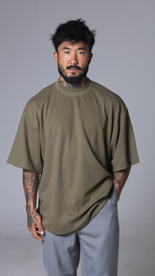 CAMISETA OVERSIZED VERDE AZEITONA