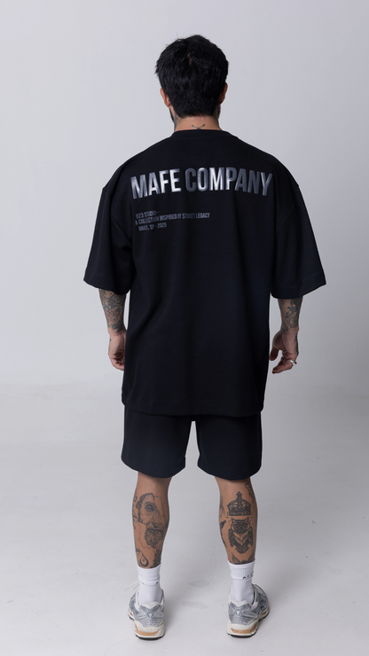 CONJUNTO MOLETOM CAMISETA OVERSIZED PRETO