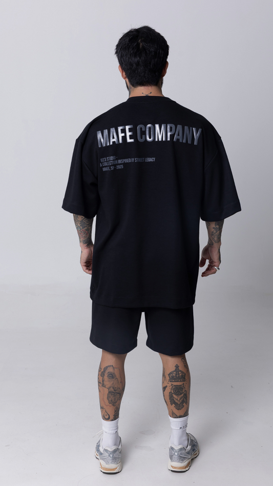 CONJUNTO MOLETOM CAMISETA OVERSIZED PRETO