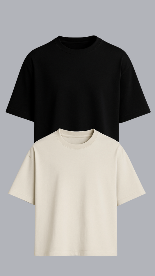 KIT 2 CAMISETAS OVERSIZED OFF E PRETA