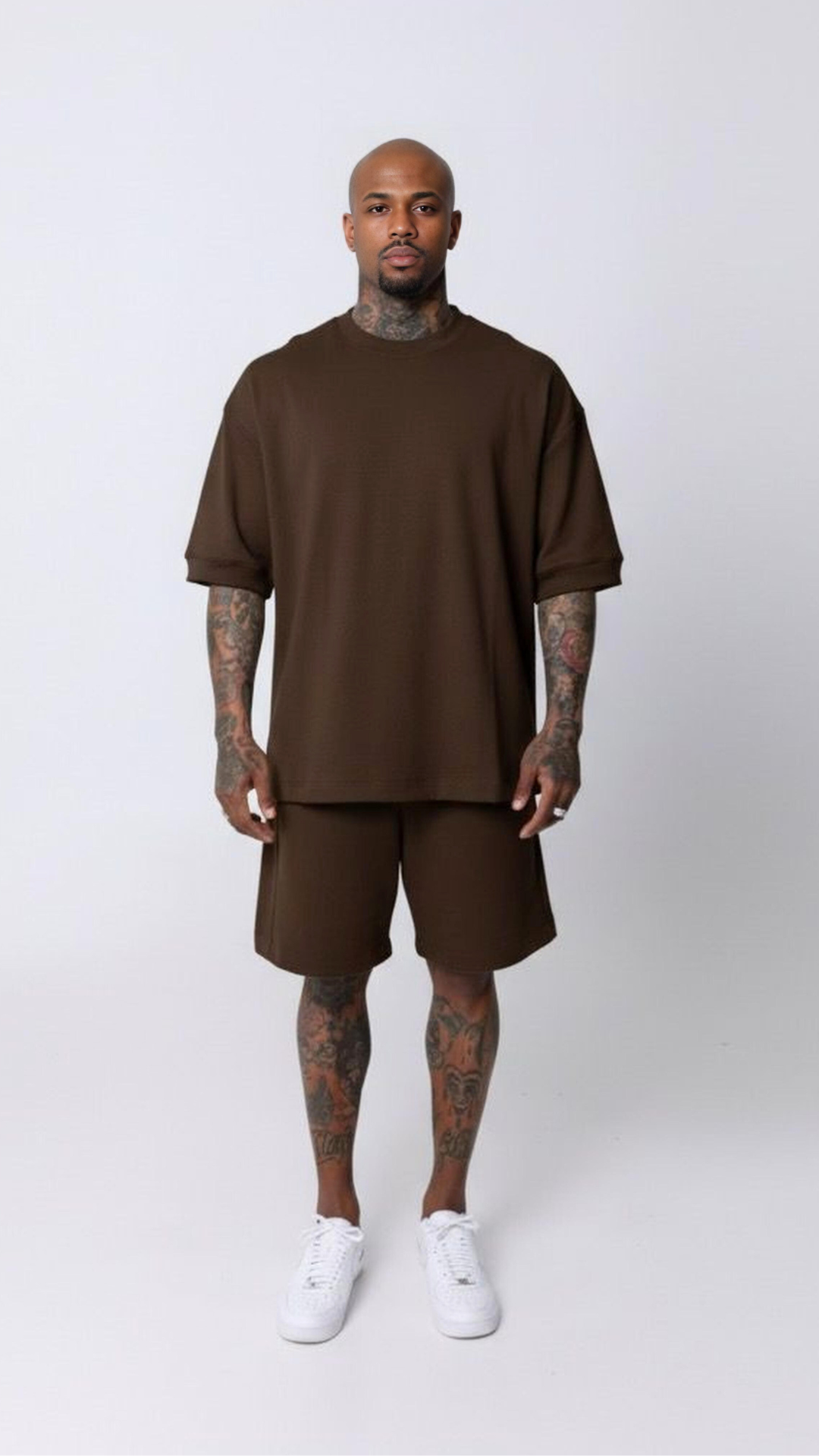 CONJUNTO REGULAR FIT MARROM