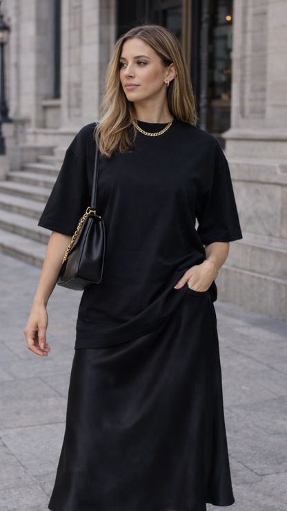 CAMISETA OVERSIZED FEMININA PRETA